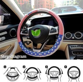 img 1 attached to Pink Fluffy Steering Wheel Cover For Women Interior Accessories