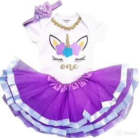 img 4 attached to 🦄 Magical 1st Birthday Outfit for Baby Girl: Unicorn Tutu
