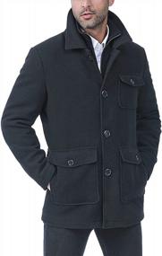 img 4 attached to Stay Warm And Stylish This Winter With BGSD Men'S Calvin Wool Blend Car Coat With Bib
