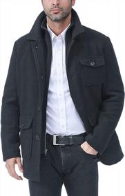 img 1 attached to Сохраняйте тепло и стильно этой зимой с мужским пальто из полушерстяной ткани Calvin от BGSD с комбинезоном