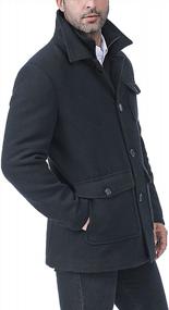 img 2 attached to Stay Warm And Stylish This Winter With BGSD Men'S Calvin Wool Blend Car Coat With Bib