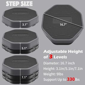 img 3 attached to Adjustable Aerobic Stepper With Risers - EVERYMILE Step Platform For Home Gym, Non-Slip Surface For Men And Women, Ideal For Workouts And Exercise - Heights Of 3.1", 5.1" And 7.1
