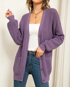 img 4 attached to QUALFORT Women'S 100% Cotton Cardigan Sweater Long Sleeve Button Down Knit Cardigan With Pockets