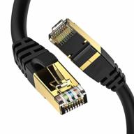 cat8 ethernet cable, shielded for outdoor&indoor, 25ft heavy duty 26awg cat8 lan cable, weatherproof, with gold plated rj45 connector, 40gbps 2000mhz high speed for router/gaming/xbox/ip cam/modem логотип