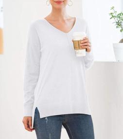 img 3 attached to Jouica Women's Casual Lightweight V Neck Batwing Sleeve Knit Top: Stylish & Cozy Loose Pullover Sweater