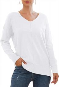 img 4 attached to Jouica Women's Casual Lightweight V Neck Batwing Sleeve Knit Top: Stylish & Cozy Loose Pullover Sweater