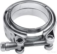 🏎️ high-performance 2.5 inch stainless steel exhaust v band clamp assembly with mild steel flat flange - evil energy logo