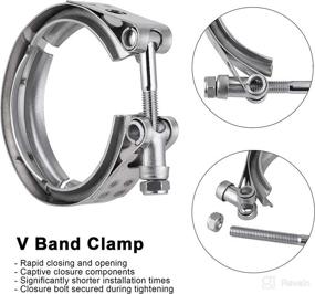 img 1 attached to 🏎️ High-Performance 2.5 Inch Stainless Steel Exhaust V Band Clamp Assembly with Mild Steel Flat Flange - EVIL ENERGY