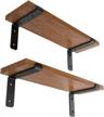 maximize your space with skysen 7.25" floating shelf bracket - set of 4 heavy duty wall mounts in matte black finish logo