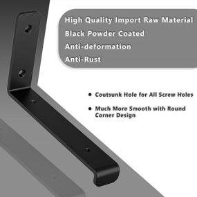 img 1 attached to Maximize Your Space With Skysen 7.25" Floating Shelf Bracket - Set Of 4 Heavy Duty Wall Mounts In Matte Black Finish