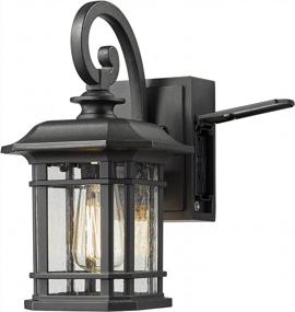 img 4 attached to Add Style And Functionality To Your Outdoors With Zeyu Outdoor Wall Light With Built-In GFCI Outlet In Black Finish