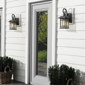 img 1 attached to Add Style And Functionality To Your Outdoors With Zeyu Outdoor Wall Light With Built-In GFCI Outlet In Black Finish