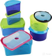 🥪 fit & fresh kids' reusable lunch box container set: 14-piece healthy snack kit with built-in ice packs, bpa-free & microwave safe логотип