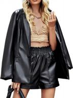 stylish and sustainable: bellivera women's oversize vegan leather blazer coat with button front logo
