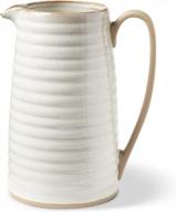 large farmhouse pitcher vase with handle in monterey citrine stoneware for improved seo logo