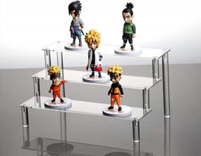 img 2 attached to Jusalpha 3 Tier Acrylic Riser Display Shelf For Amiibo Funko POP Figures, Cupcakes Stand, Food Display Stand, Cabinet, 3 Steps For Decoration And Organizer (2 Sets)