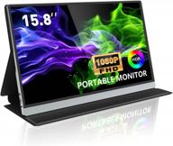 inoo external computer portable monitor: 15.8", fhd 1920x1080p, 60hz, built-in speakers, flicker-free, blue light filter, hd logo