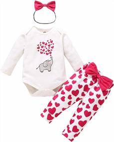 img 4 attached to Celebrate Mother'S Day With Adorable Baby Girl Outfits: Long Sleeve Romper Onesies, Cute Pants And Headband Sets For Fall And Winter!
