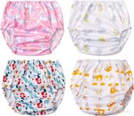 🩲 bisenkid waterproof plastic swim diaper cover with elastic rubber pants - ideal toddler underwear cover for potty training and swimwear | girl 2t logo