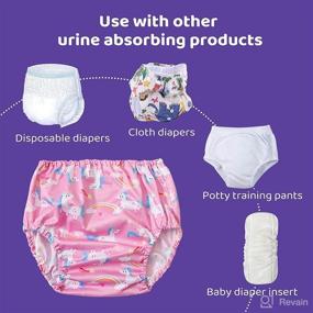 img 1 attached to 🩲 BISENKID Waterproof Plastic Swim Diaper Cover with Elastic Rubber Pants - Ideal Toddler Underwear Cover for Potty Training and Swimwear | Girl 2T