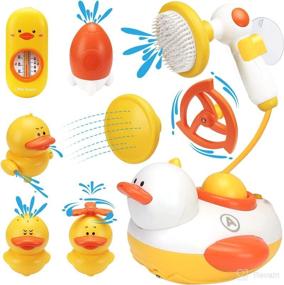 img 4 attached to Elovien Bath Toys for Toddlers 1-3, Baby Shower Head with Spraying Ducks and Multiple Nozzles, Duck Bath Toys for Kids Ages 4-8, Electric Shower Spray Water Toy for Boys Girls Toddlers Infants Kids
