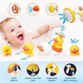 img 2 attached to Elovien Bath Toys for Toddlers 1-3, Baby Shower Head with Spraying Ducks and Multiple Nozzles, Duck Bath Toys for Kids Ages 4-8, Electric Shower Spray Water Toy for Boys Girls Toddlers Infants Kids