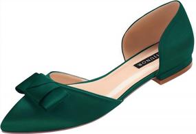 img 4 attached to Женские туфли на плоской подошве с острым носком и свадебными туфлями D'Orsay на низком каблуке с бантом от ERIJUNOR.