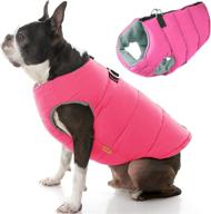 gooby padded vest dog jacket - solid pink, medium - warm zip up dog vest fleece jacket with dual d ring leash - water resistant small dog sweater - dog clothes for small dogs boy and medium dogs 标志