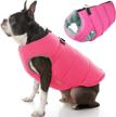 gooby padded vest dog jacket - solid pink, medium - warm zip up dog vest fleece jacket with dual d ring leash - water resistant small dog sweater - dog clothes for small dogs boy and medium dogs logo