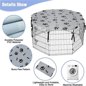 img 2 attached to Universal Pet Crate Cover for Indoor & Outdoor Use - KOOLTAIL Dog Playpen Cover Provides Sun/Rain Proof, Shade, and Security - Fits 24 Inches Pen with 8 Panels (Playpen Not Included)