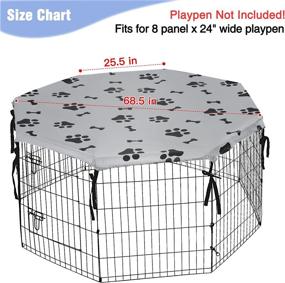 img 3 attached to Universal Pet Crate Cover for Indoor & Outdoor Use - KOOLTAIL Dog Playpen Cover Provides Sun/Rain Proof, Shade, and Security - Fits 24 Inches Pen with 8 Panels (Playpen Not Included)