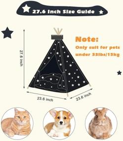 img 2 attached to EMUST Pet Teepee: Large Dog Teepee Bed with Thick Cushion, Portable & Washable Tent for Dogs, Cats, and Rabbits - Up to 33lbs