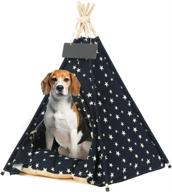 emust pet teepee: large dog teepee bed with thick cushion, portable & washable tent for dogs, cats, and rabbits - up to 33lbs логотип