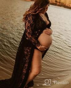 img 6 attached to Show Off Your Baby Bump In Style With ZIUMUDY Maternity Lace Maxi Dress For Photography