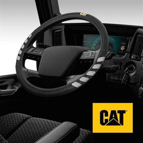 img 4 attached to 🚚 18 Inch Caterpillar UltraSport Faux Black Leather Steering Wheel Cover: Ideal for RVs, Big Rigs, and 18 Wheelers