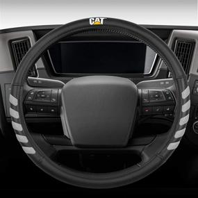 img 2 attached to 🚚 18 Inch Caterpillar UltraSport Faux Black Leather Steering Wheel Cover: Ideal for RVs, Big Rigs, and 18 Wheelers