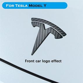 img 3 attached to YHCDSEA Model Y Steering Wheel/Front Trunk/Rear Trunk Logo Sticker Cover Emblem Badge Decals 3PCS/Set For Tesla Model Y Accessories (Matt Carbon Fiber Pattern)