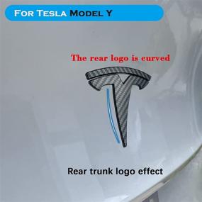 img 1 attached to YHCDSEA Model Y Steering Wheel/Front Trunk/Rear Trunk Logo Sticker Cover Emblem Badge Decals 3PCS/Set For Tesla Model Y Accessories (Matt Carbon Fiber Pattern)