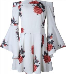 img 3 attached to Minipeach Women'S Summer Floral Print Sexy Off Shoulder 3 4 Sleeves Jumpsuit Rompers Playsuit