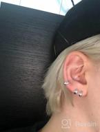 img 1 attached to Sterling Silver Hypoallergenic Girls' Jewelry: Cartilage Sleeper Earrings review by Crystal Spicer