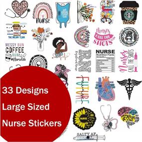 img 4 attached to 33-Piece Nurse Sticker Set For Water Bottles, Laptops - Perfect Gift For Nursing Students, Nurses & Healthcare Workers - Reusable Vinyl Decals With No Residue And Waterproof