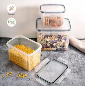 img 3 attached to Organize And Store With MDHAND Kitchen Plastic Food Containers - Airtight And Leak-Proof For Meal Prep And Leftovers, Microwave Safe And Reusable - 3 Pack With Lids Included