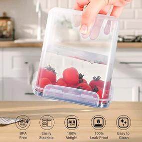 img 2 attached to Organize And Store With MDHAND Kitchen Plastic Food Containers - Airtight And Leak-Proof For Meal Prep And Leftovers, Microwave Safe And Reusable - 3 Pack With Lids Included