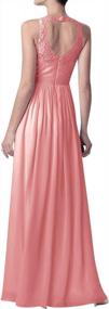img 3 attached to Chiffon Lace Long Evening Gown Bridesmaid Dress By JAEDEN