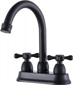 img 4 attached to Upgrade Your Bathroom With UFaucet'S Elegant Black 2-Handle Centerset Sink Faucet: Easy To Install And Made With Stainless Steel