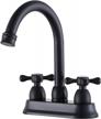 upgrade your bathroom with ufaucet's elegant black 2-handle centerset sink faucet: easy to install and made with stainless steel logo