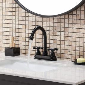 img 3 attached to Upgrade Your Bathroom With UFaucet'S Elegant Black 2-Handle Centerset Sink Faucet: Easy To Install And Made With Stainless Steel
