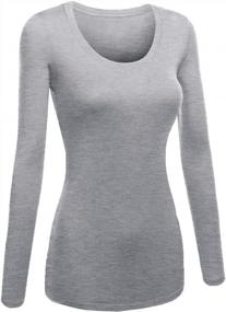 img 2 attached to Essential Long Sleeve Tee For Women: Junior And Plus Sizes, Scoop Neck Basic T-Shirt By Emmalise