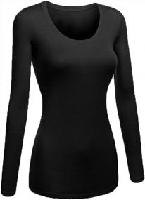 img 3 attached to Essential Long Sleeve Tee For Women: Junior And Plus Sizes, Scoop Neck Basic T-Shirt By Emmalise