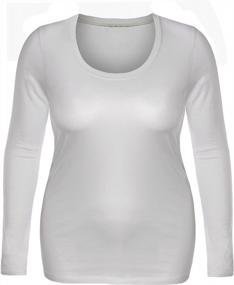 img 1 attached to Essential Long Sleeve Tee For Women: Junior And Plus Sizes, Scoop Neck Basic T-Shirt By Emmalise
